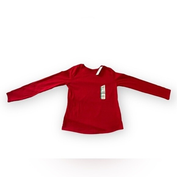 Kids Red Long Sleeve Shirt Size LG 10/12 - Picture 2 of 4